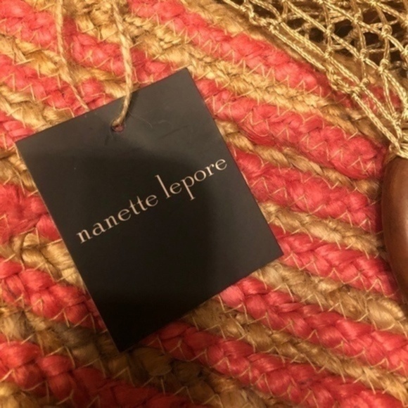 NANETTE LEPORE Clementine Handmade Striped Woven Jute Wood-Handle Bucket Bag - Picture 12 of 14